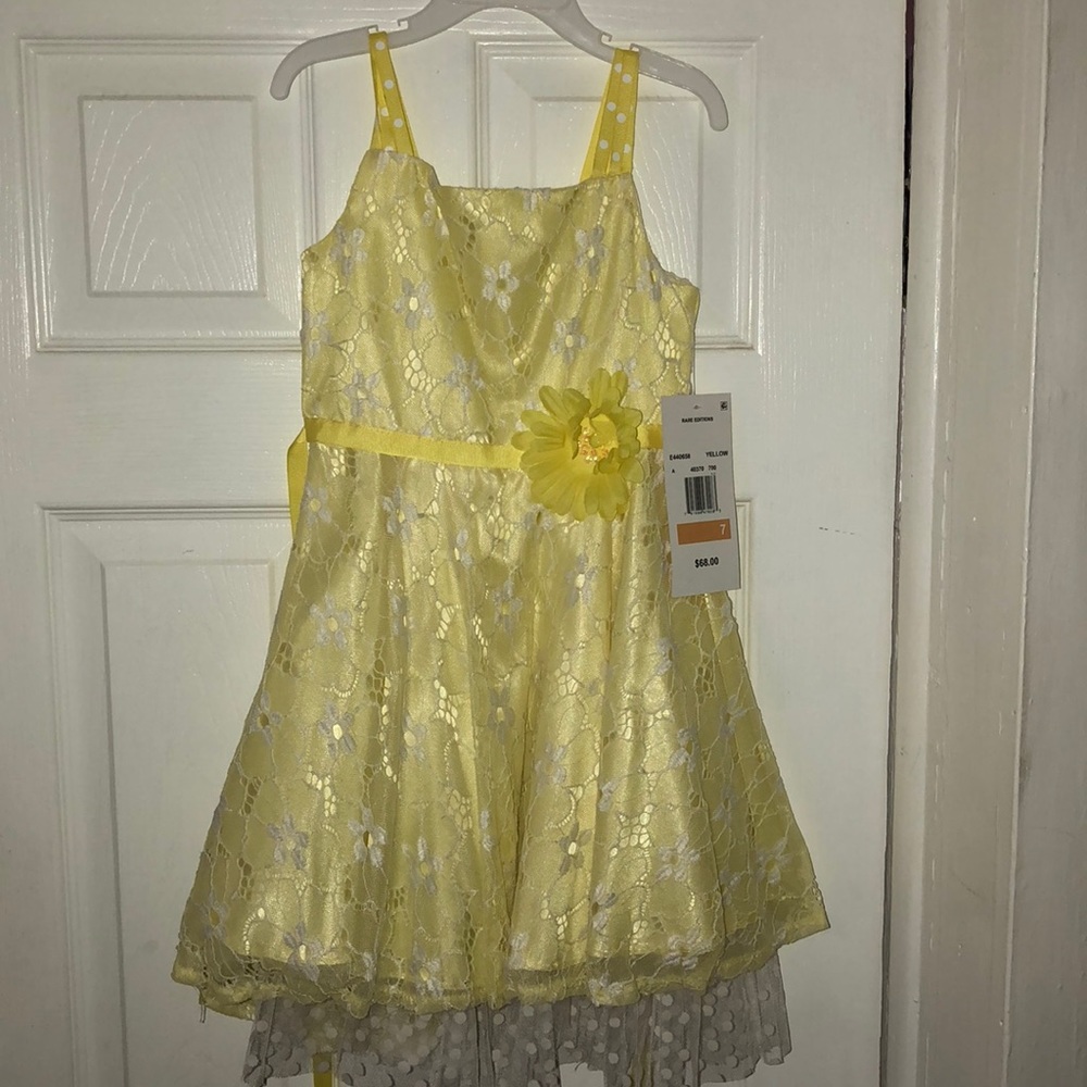 Rare Editions. Girl Size 7 Yellow Dress.
